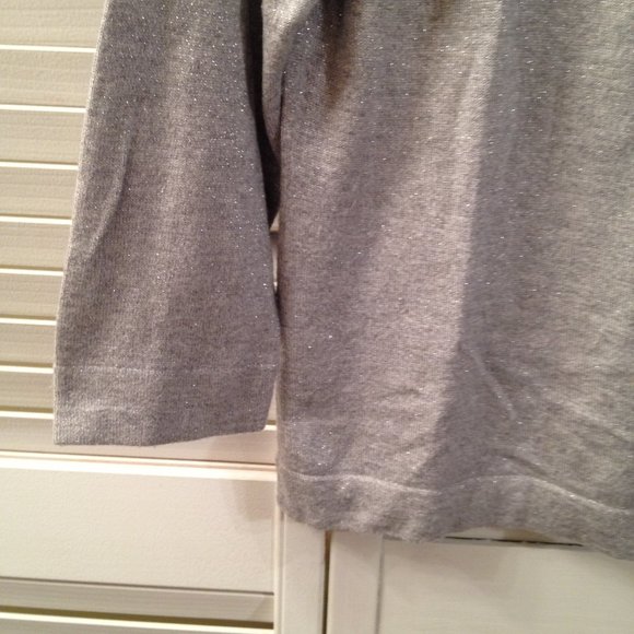 Sweaters L Silver Metallic Cardigan Sweater Poshmark